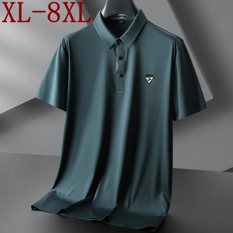 

7XL 8XL 6XL 2023 New Brand High Quality Summer Hip Hop Short Sleeve Polo Shirt Men Breathable Fashion Printed Mens Polos Shirts