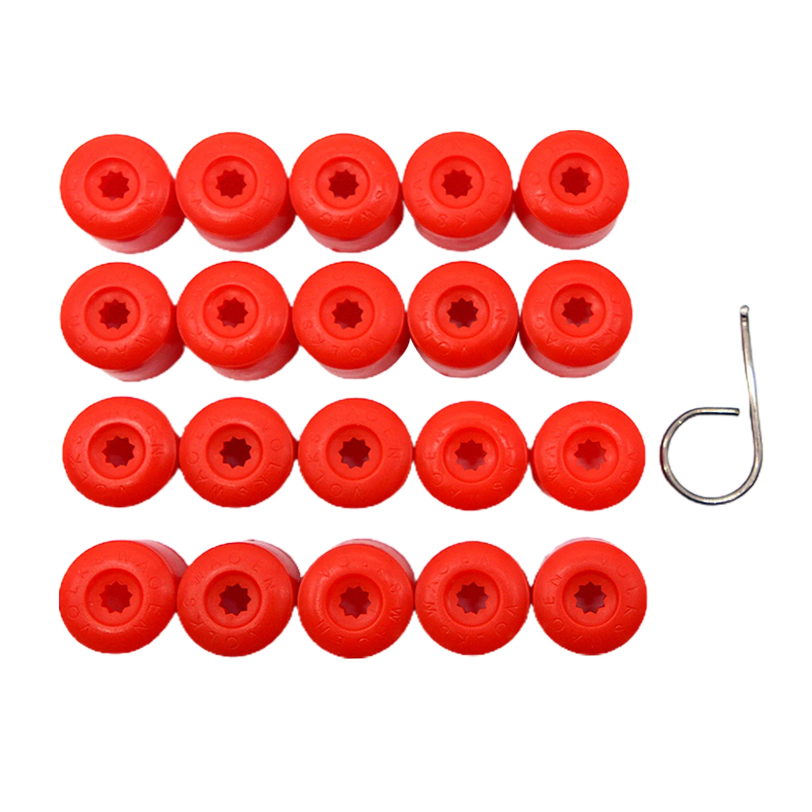 

20pcs Removal Tool Ornament Cover Red Dustproof Tire Universal Bolts Easy To Install Screw Decoration Wheel Nut Cap Protection