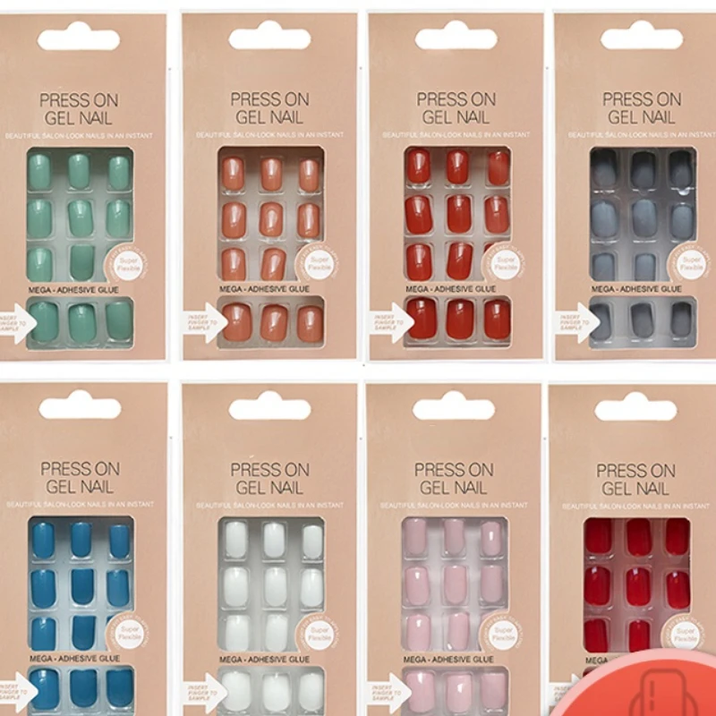 

Новинка 2022, накладные гелевые Типсы для ногтей, полное покрытие, искусственный квадратный поцелуй с клеевой палочкой, дизайн, прозрачный ди...