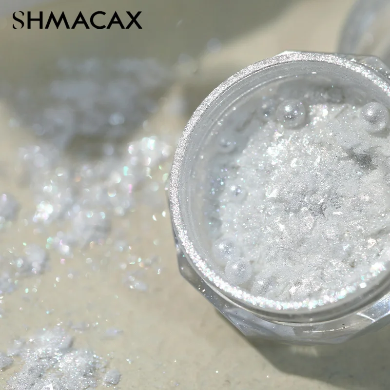 Зеркальный Радужный смешанный Блеск для ногтей Блестящий Бриллиант искусство