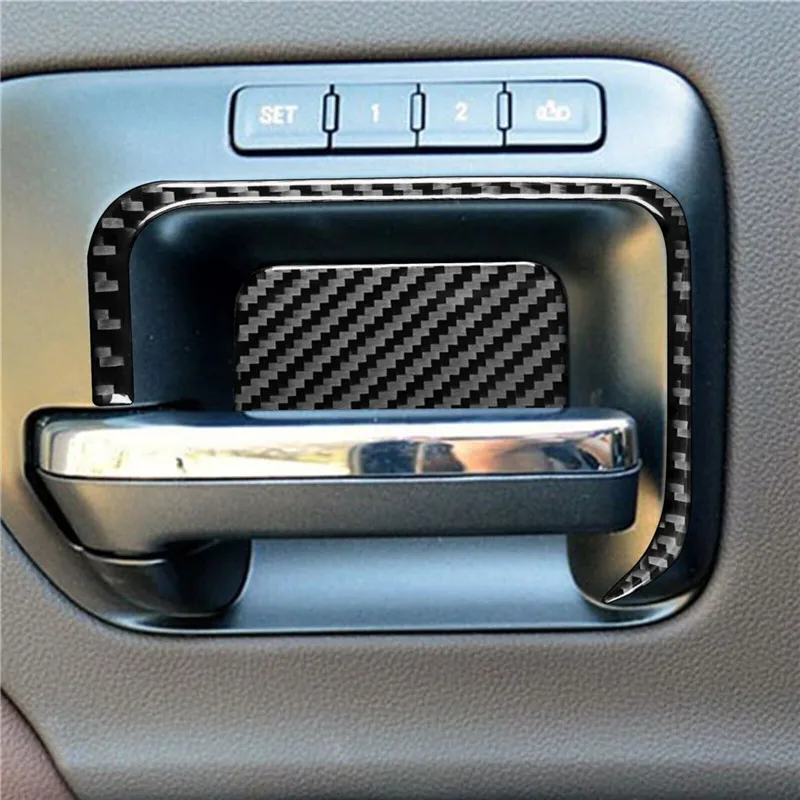 

Carbon Fiber Stickers For Chevrolet Silverado 1500/GMC Sierra 1500 2014-2018 Door Handle Cover Trim Car Interior Accessories