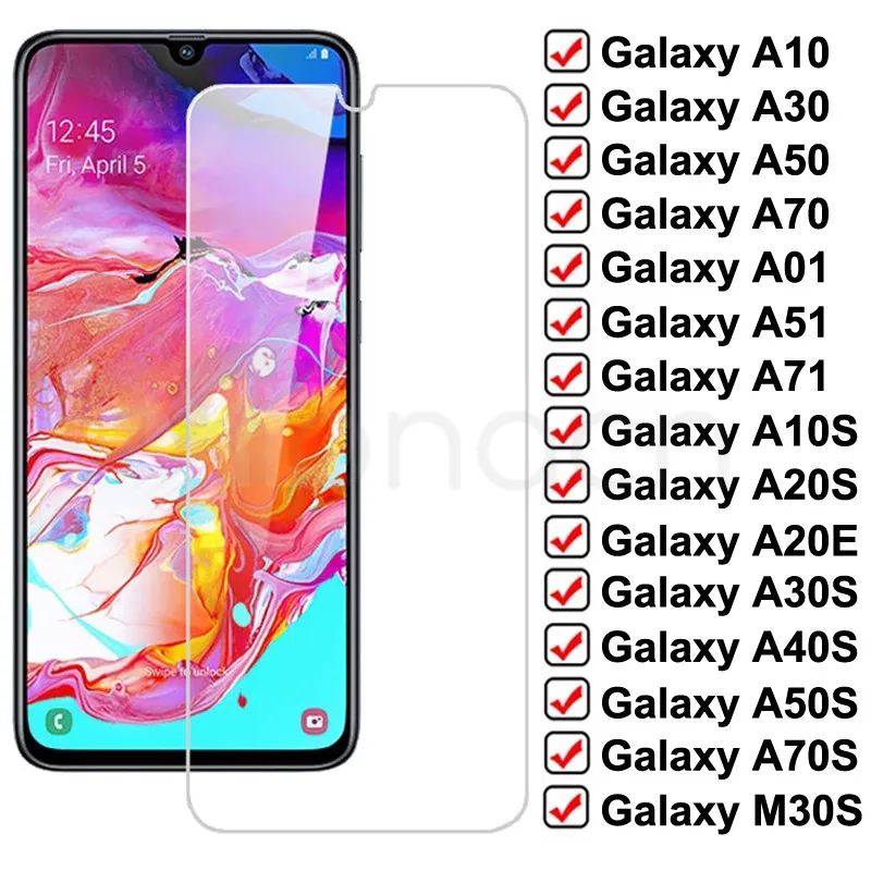

9H Protective Glass For Samsung Galaxy A10 A30 A50 A70 A01 A51 A71 Tempered Screen Protector Samsung A20E A20S A40S M30S Glass