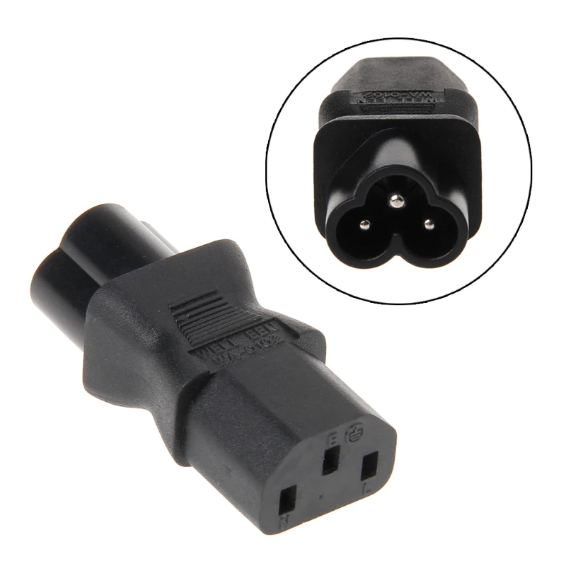 

IEC 320 C13 Female To C6 Male 3-Pin Cloverleaf Plug Converter AC Power Adapter