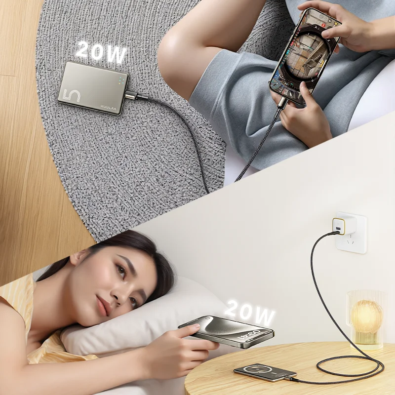KUULAA Magsafe Power Bank 5000 мАч Портативный ультратонкий магнитный аккумулятор с беспроводной зарядкой 20 Вт для iPhone 15 14 13 12 серии (art.: 3920c8fd33d85) - 3920c8fd33d85