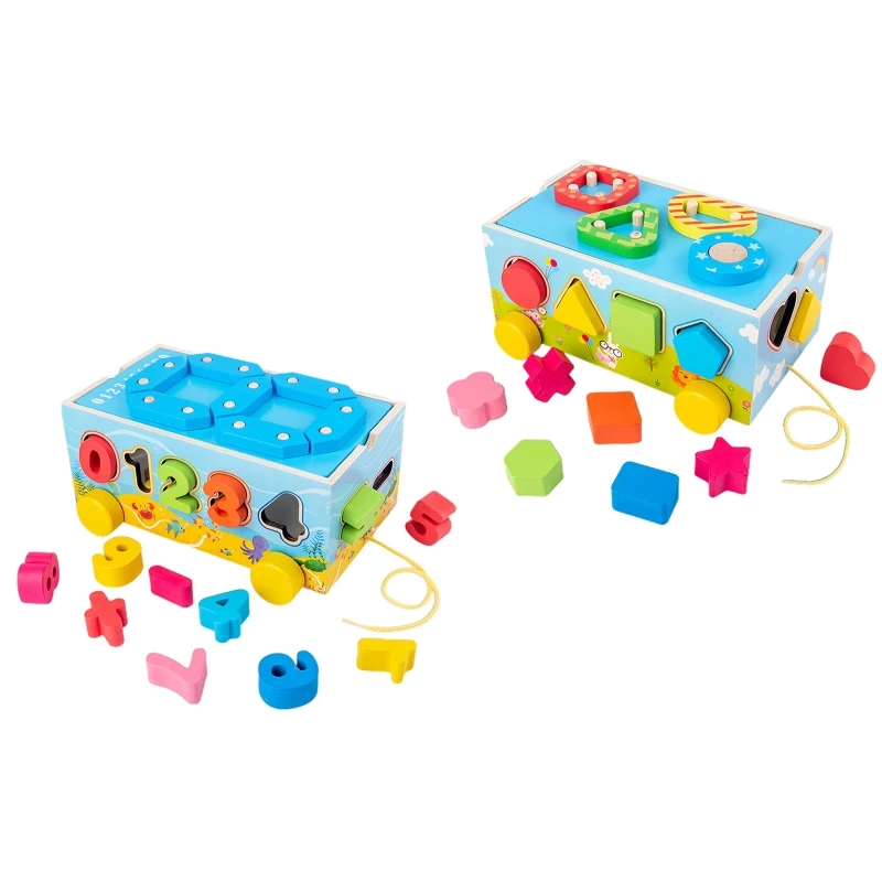 

Q9QB Toddlers Shape Number Sorter Toy Wooden Sorting Car Toy Early Educational Toy