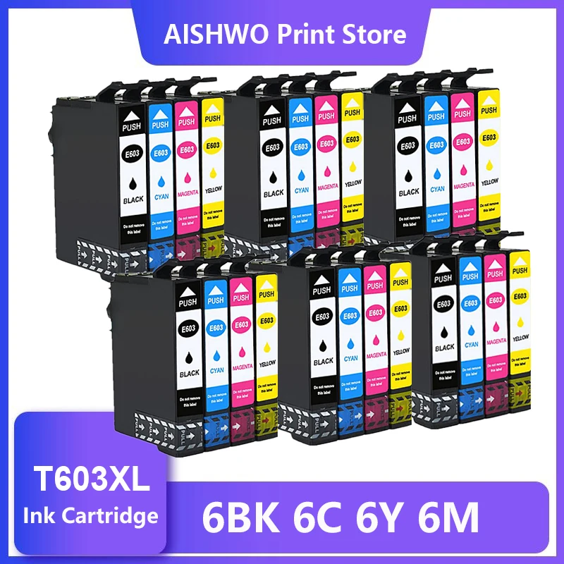 

24PK 603 XL Compatible Epson 603XL E603 T603 for XP-2100 XP-3100 WF-2810 XP-3105 XP-4100 XP-4105 WF-2830 XP-2105 Printer