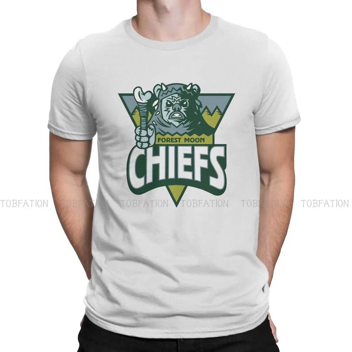 

Disney Film Creative TShirt for Men Forest Moon Chiefs Round Collar Pure Cotton T Shirt Gifts OutdoorWear