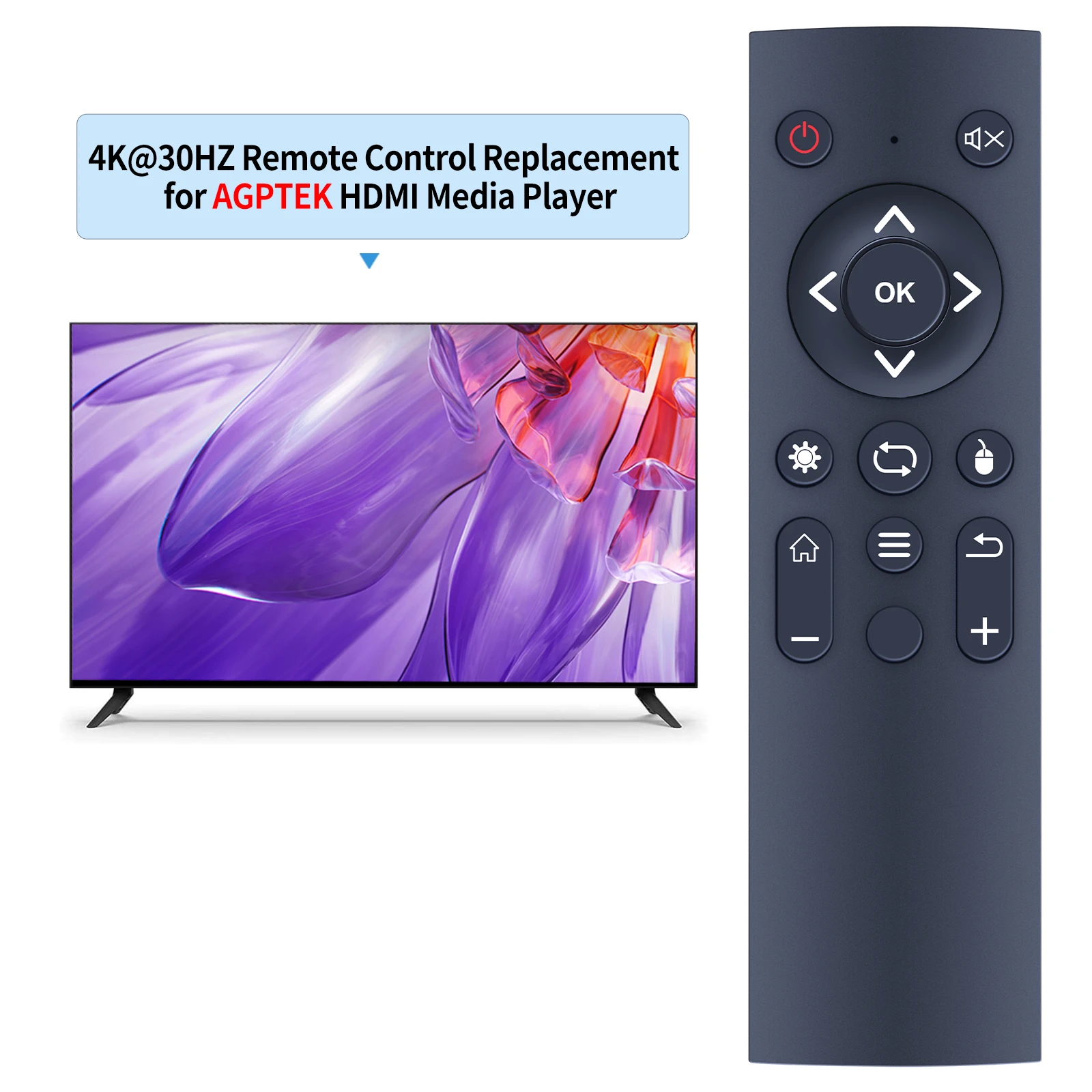 Пульт дистанционного управления для AGPTEK 4K HDMI TV Media Player
