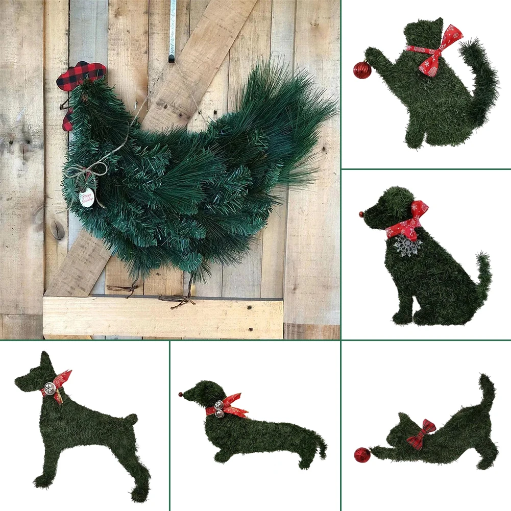 

Искусственный венок с животными гирлянда в рустикальном стиле Рождественское украшение 2023 креативный подарок для дома магазина отеля офис...