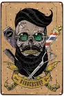 Крутой череп для бороды, Парикмахерская тема, металлический знак для декора салона и парикмахерской