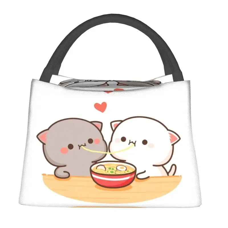 Изолированная сумка-тоут для ланча с рисунком кошек из персика и Гомы мочи женщин