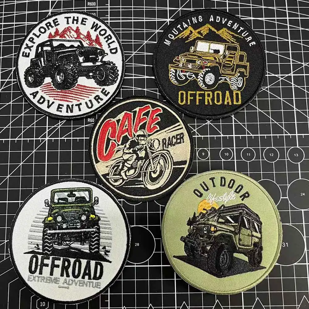 

Outdoor Adventure Embroidered Patches on Clothes Off-road Serier Tactical Morale Badges on Backpack Hook&Loop Patch Stickers