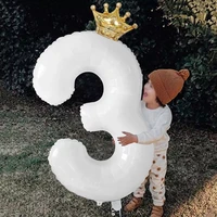 40inch gold rose gold crown number foil balloon 1st 3st birthday party wedding ballon supplies baby shower decoration