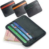2022 new super thin card case simplicity retro card holder first layer cowhide leather credit card organizer wallet purse