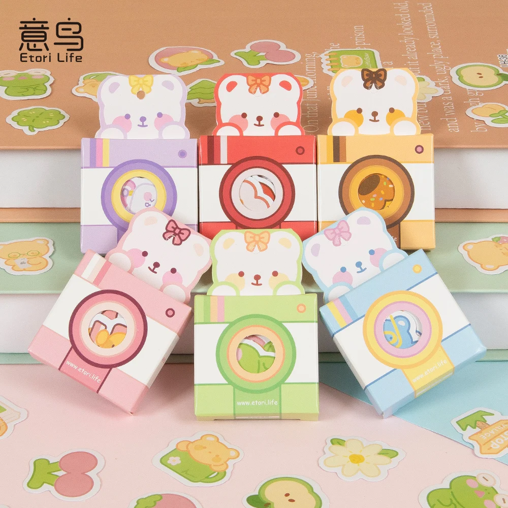 

40PCS Bear Dessert Camera Phone Aesthetic Stickers Decoracion Scrapbooking Accessories Sticker Flakes Office School Supplies