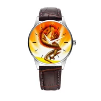 new dragon watch mens quartz watch casual fashion pattern leather strap luxury gift
