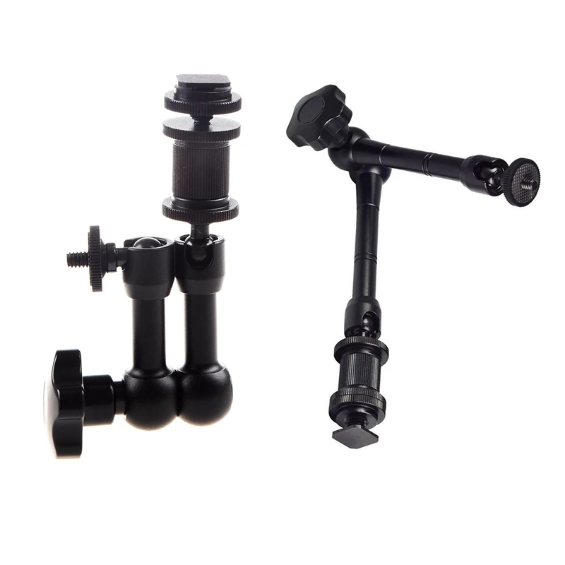

HFES 2 Pcs Articulating Magic Friction Arm For Hot Shoe Mounts To Work With LED Panel, DSLR Monitor, Mic 7ARM Black - 1 Pcs 7 In