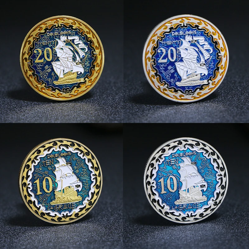 

Креативные сувенирные монеты, аксессуары для украшения дома, пиратский корабль, Аугустин гермен в памяти, металлическая Серебряная Золотая монета
