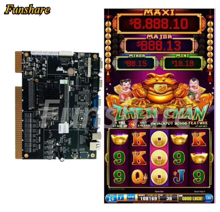 

Red Envelope 4 in 1 Zhen Chan Casino PCB Slot Board Jackpot Game Machine For Gambling Amusement Park