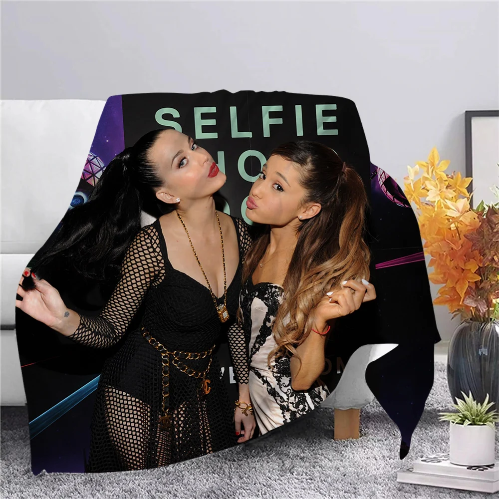 

Singer Ariana Grande Flannel Blankets 3D Printed Plush Throw Blanket Teenager Home Quilt Beddings Fashion Throw Blankets