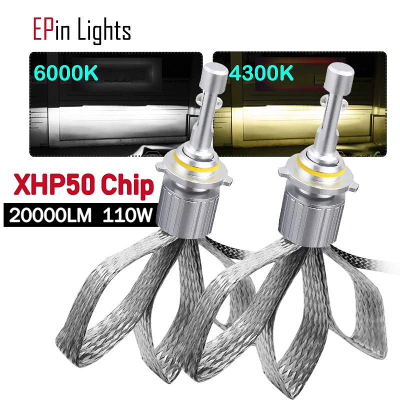 Автомобильные фары H4 светодиодный H1 H7 9005 9012 Canbus 6000K 4300K XHP50 чип 9006 лм H3 H8 H11 881 светодиодный Автомобильные фары Противотуманные фары
