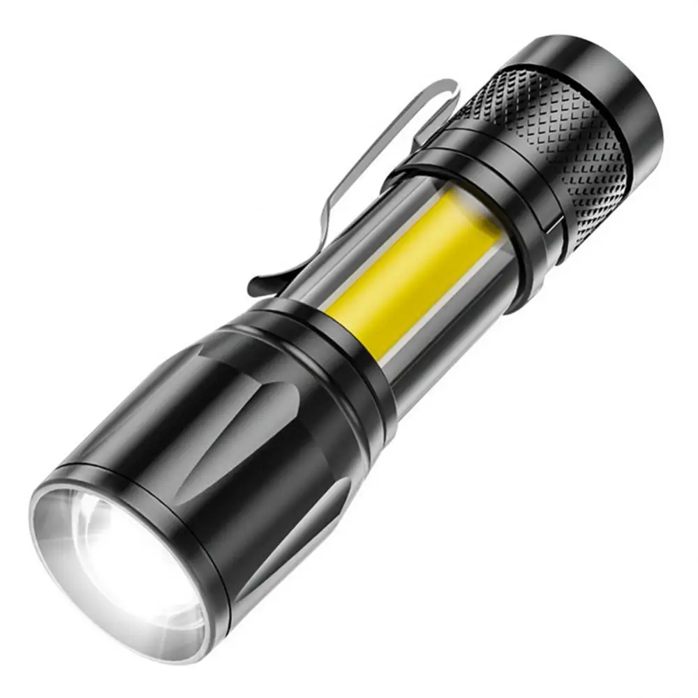 

Built In Battery Q5 Portable Mini Led Flashlight Zoom Torch COB Lamp 2000 Lumens Adjustable Penlight Waterproof for Outdoor