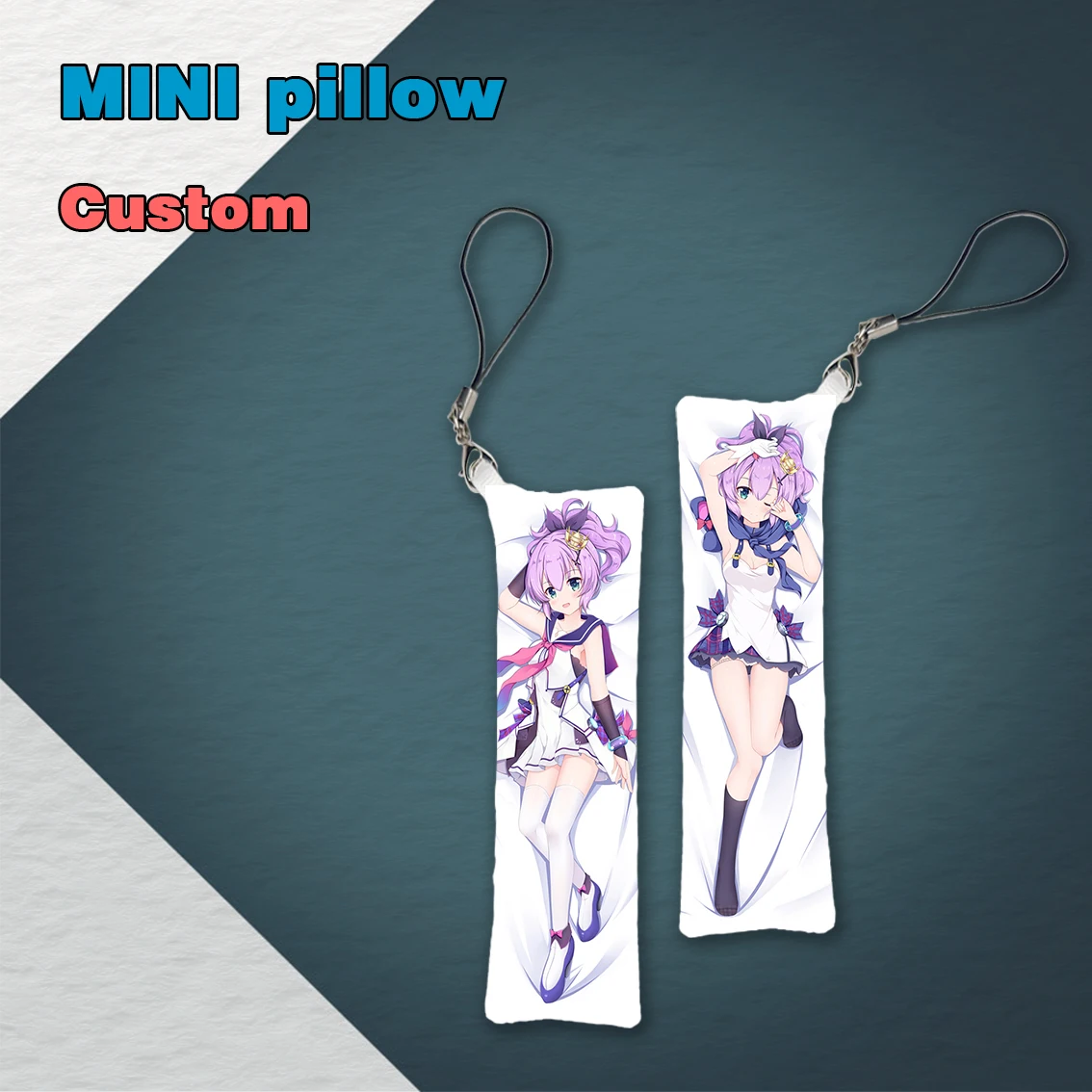 

Anime Game Azur Lane Javelin Mini Dakimakura Keychain Pillow Hanging Ornament Phone Strap Cute Gift 3x10cm