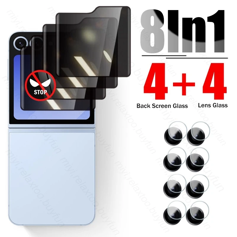 Закаленное защитное стекло 8 в 1 для задней панели телефона Samsung Galaxy Z Flip6 флип