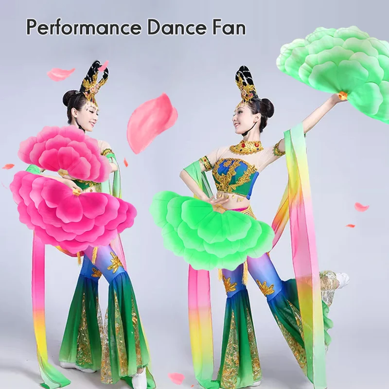 

1 Pcs Peony Flower Fan Big Petal Fan Performance Dance Fan Square Dance Fan Dance Petal Fan Group Gymnastics Props