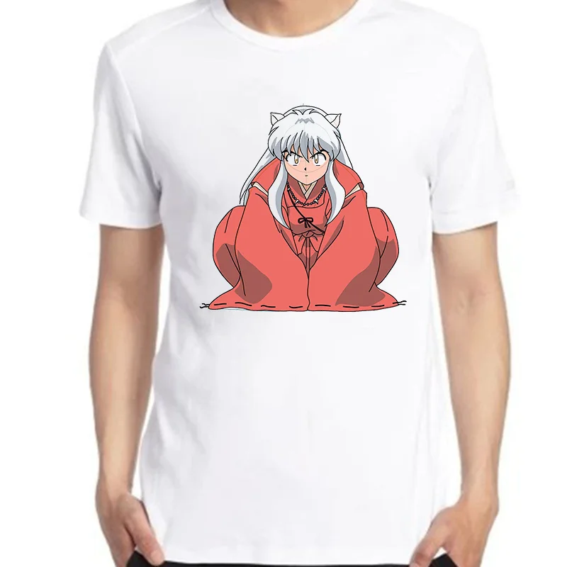 

Феодал демон Inuyasha футболка для мужчин Sesshoumaru Higurashi Kagome аниме мультфильм Графика футболки летняя мужская одежда