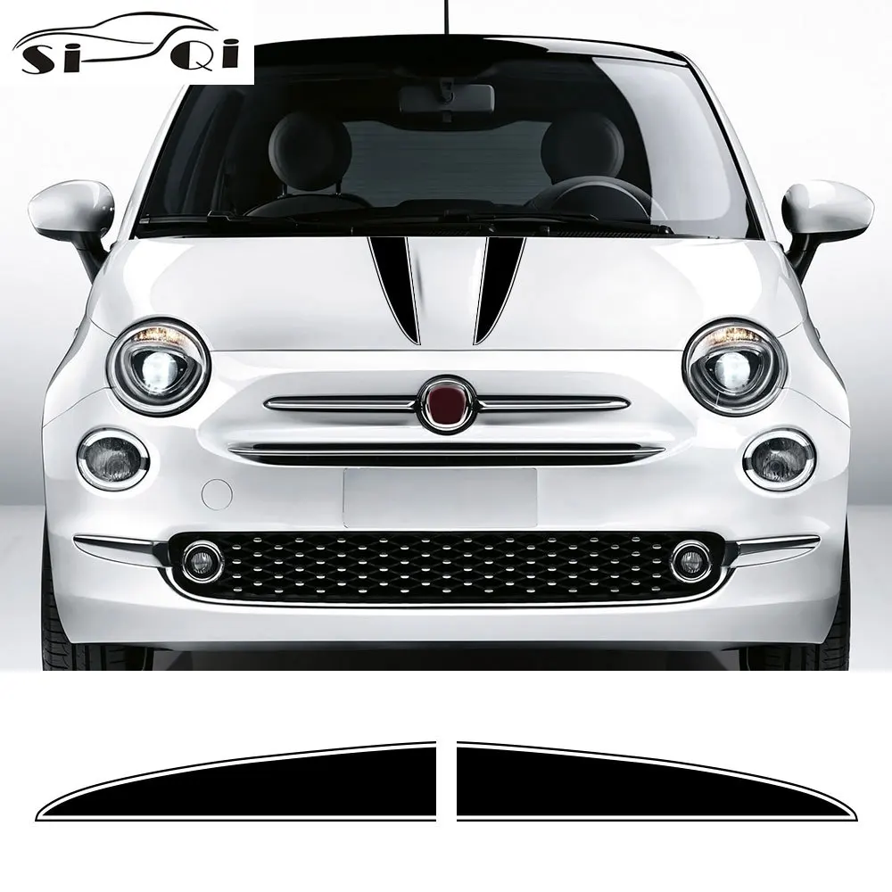 

2 шт., декоративные виниловые наклейки на заднюю крышку автомобиля Fiat 500