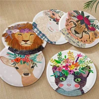 colorful flower pets art chair mat soft pad seat cushion for dining patio home office indoor outdoor garden sofa decor tatami