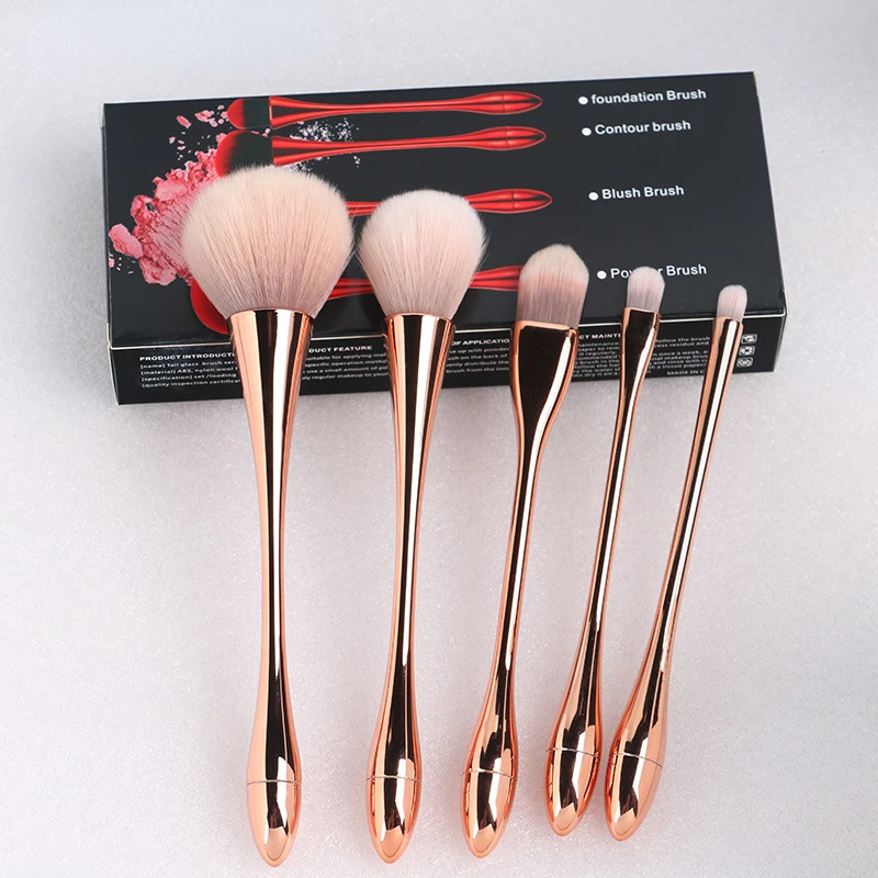 

Makeup Brush Set Electroplating Beauty Tool 5 Makeup Brush Set Full Set Easy Powder Function Soft Hair Make Up Tools
