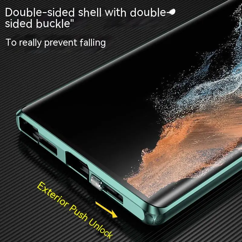 For Samsung Galaxy S23 S20 S21 S22 Ultra 5G Case 360° Full surround metal Magnetic with screen HD glass Camera protection cover