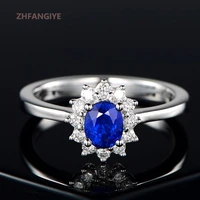 fashion ring 925 silver jewelry accessories with sapphire zircon gemstone open finger rings for women wedding promise party gift