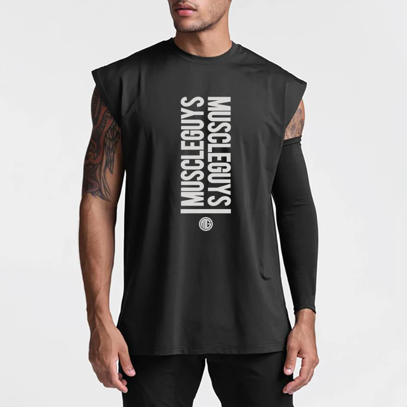 

Muscleguys Brand Gym Clothing Mens bodybuilding stringer Vest gym tank top men fitness singlet Mesh muscle sleeveless shirt