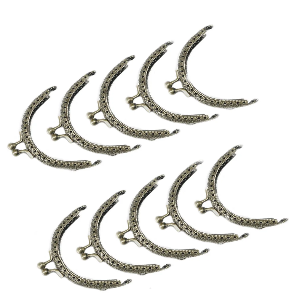 

Frame Purse Clasp Metal Handbag Lock Kiss Buckles Circular Semi Frames Clutch Embossed Making Hinged Diy Clasps Handle Vintage