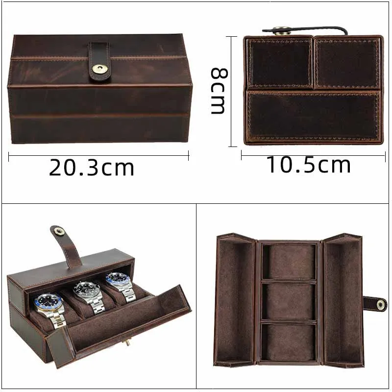 Кожаные чехлы для хранения механических часов ручной работы дорожные