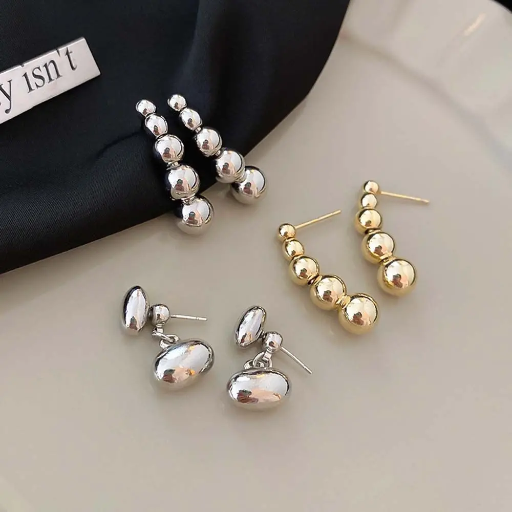 

Korean Metal Ball Dangle Earrings Women Simple Cool Punk Women Earrings Trendy Jewelry