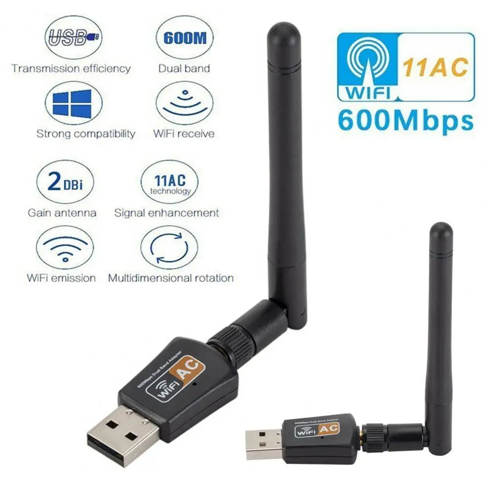 

USB Wi-Fi адаптер EDUP 600 Мбит/с, 2,4/5,8 ГГц