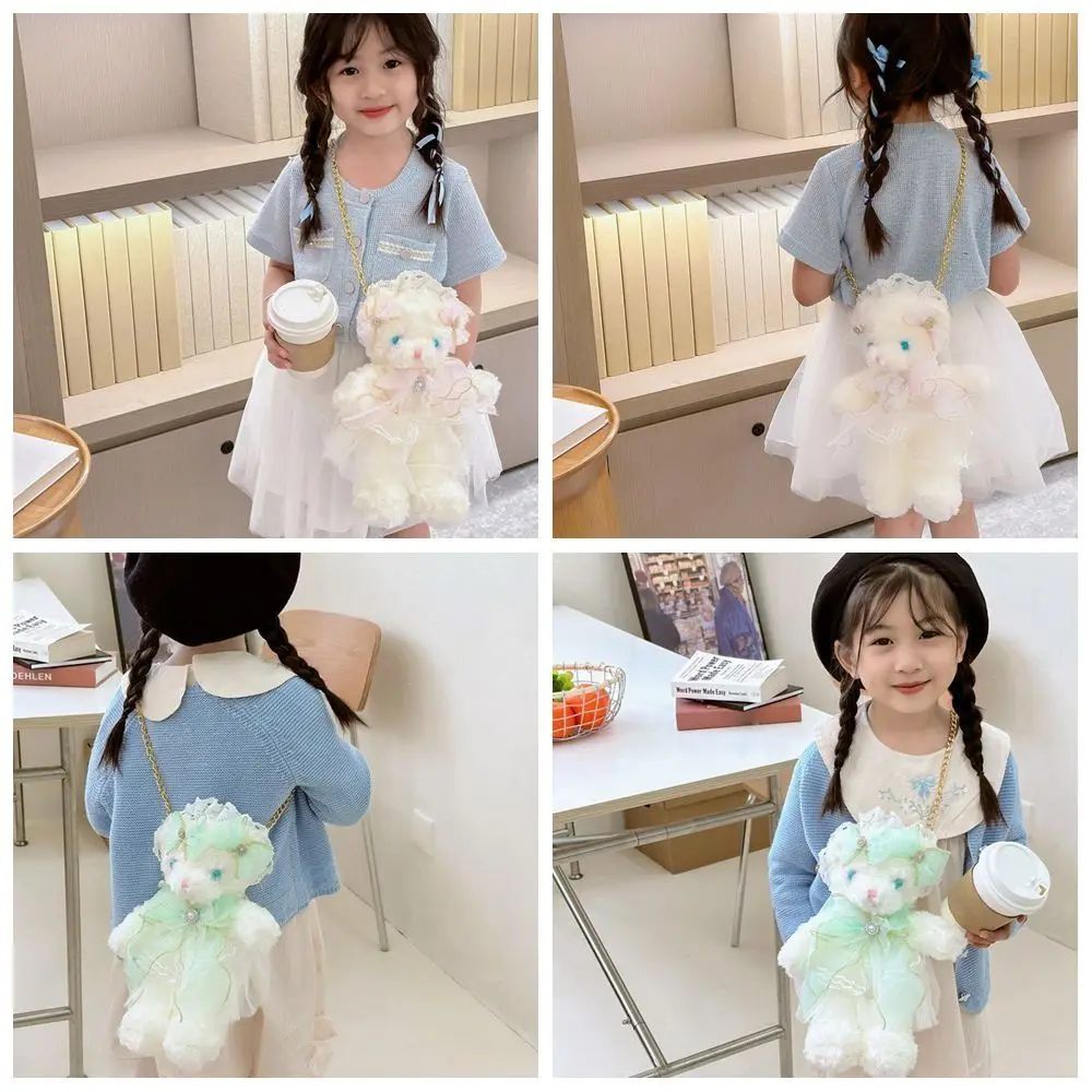 Плюшевый бант кролик плюшевая сумка Kawaii Harajuku через плечо зеленый цвет розовый