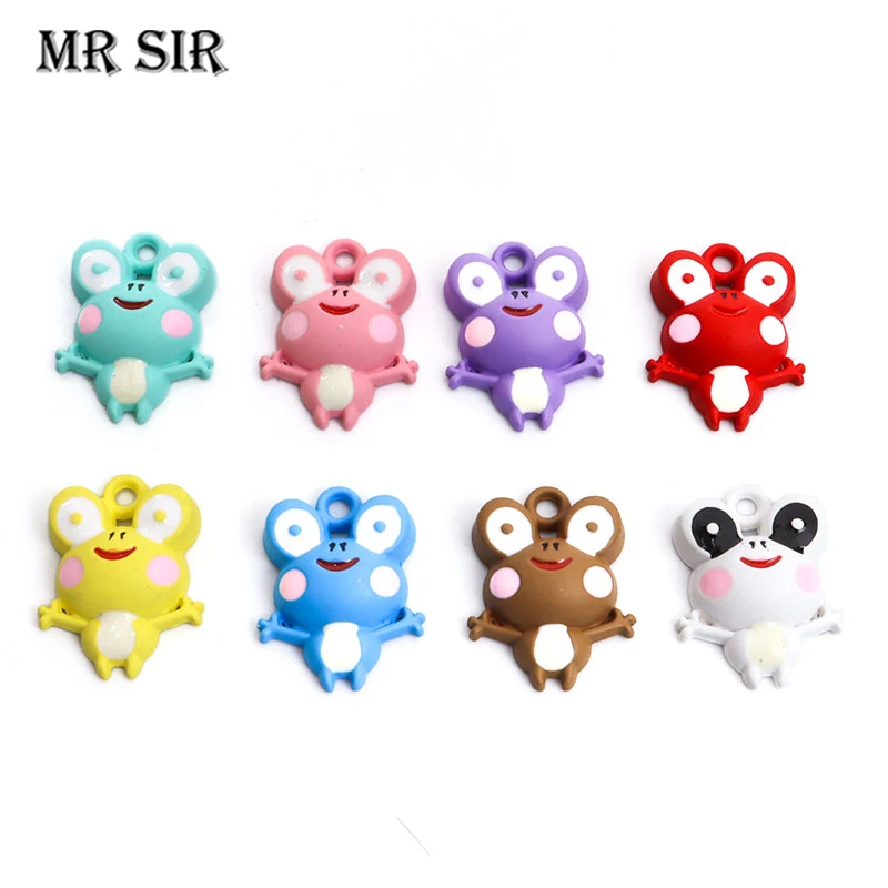

10Pcs/lot 18*14MM Cute Frog Charms Kawaii Cartoon Animal Pendant For Jewelry Making DIY Earrings Necklaces Creative Accessories
