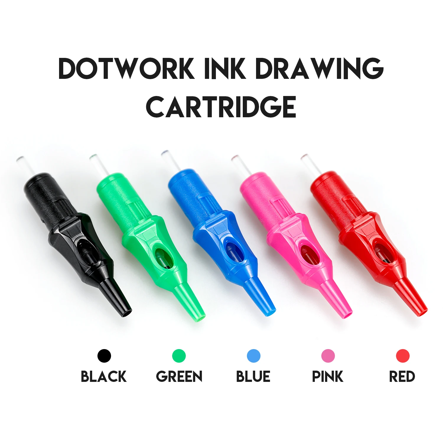 

20 Pcs Tattoo Ballpoint Cartridge Needles Ink Free Pen Refills Tattoo Needles for Tattoo Refill Multicolor Stippling Supply
