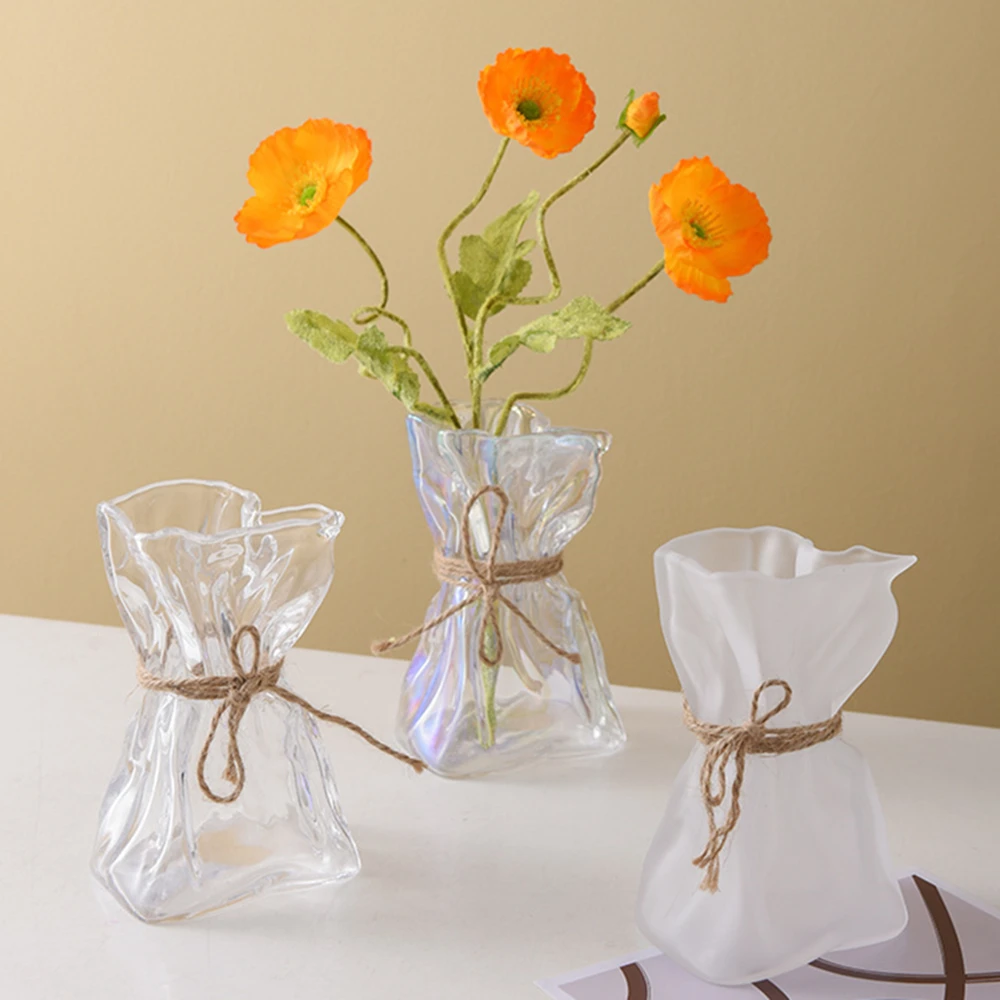

Нестандартная стеклянная ваза, домашний декор, украшение для гостиной, сушеные цветы, скандинасветильник шные современные Гидропонные ваз...