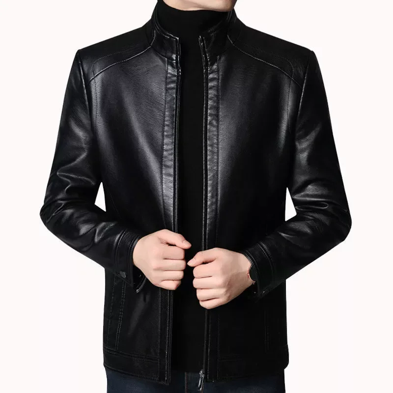 

New in Men Jacket 2022 New Spring Fall Soft Leather Jackets For Man Clothing Long Sleeves Coat Fashion Korean Style Thin Clothin