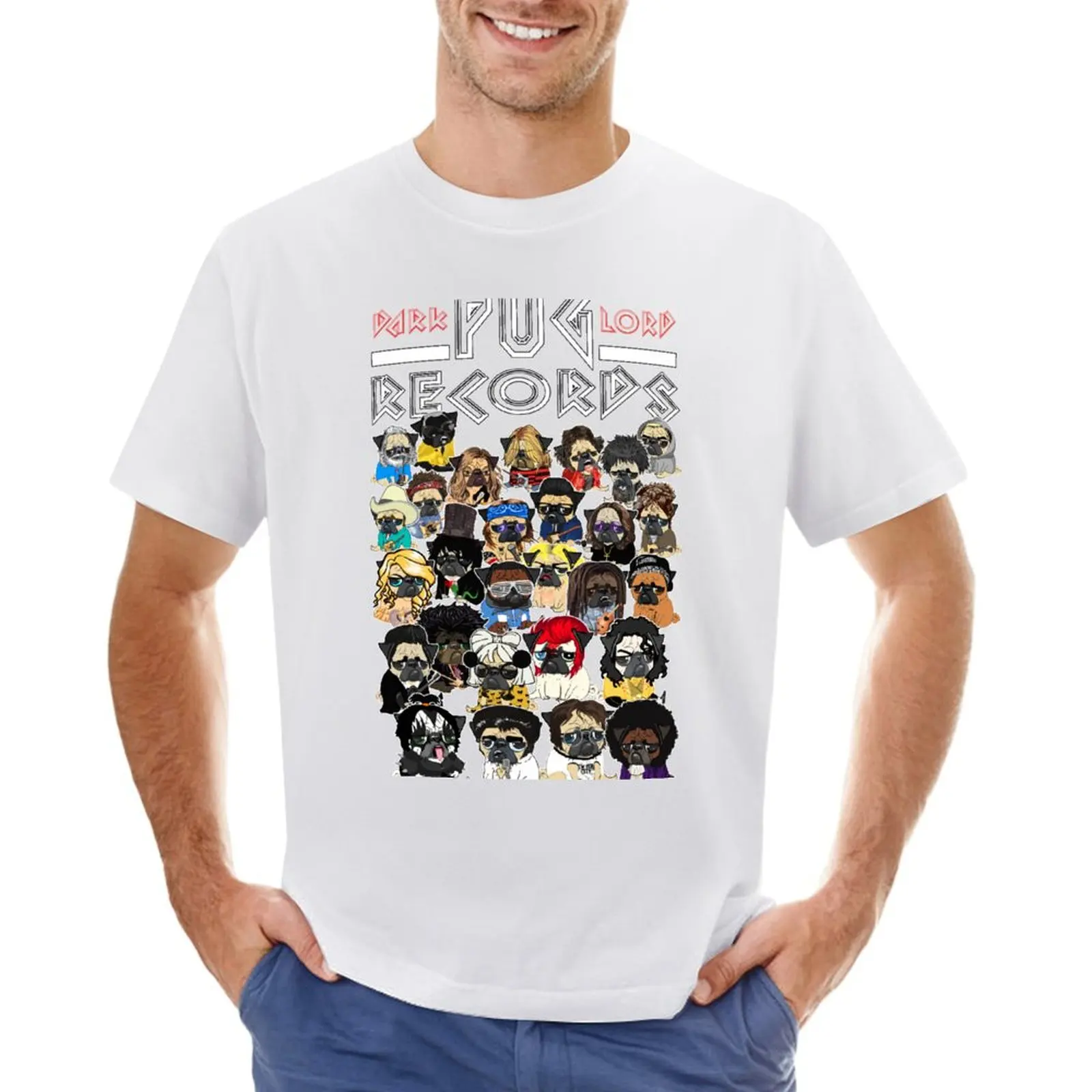 Футболка со звездами мопса эстетическая одежда для мальчика кавайная летние