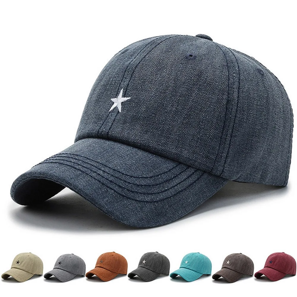 Unisex Baseball Caps Four Seasons Peaked Hats For Women And Men Cotton Retro Design Embroidered Stars 56-60cm BQ0503