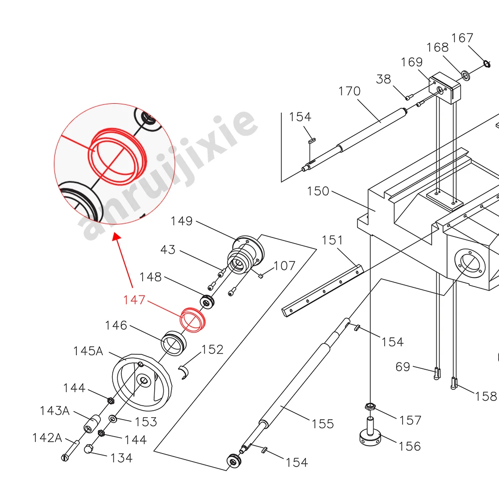 Кольцо с метрическим циферблатом SIEG SX3-147&ampX3&ampJET JMD-3&ampBusyBee CX611&ampGrizzly G0619 Сатиновый