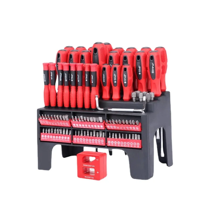 

100-Piece Magnetic Screwdriver Set with Plastic Racking