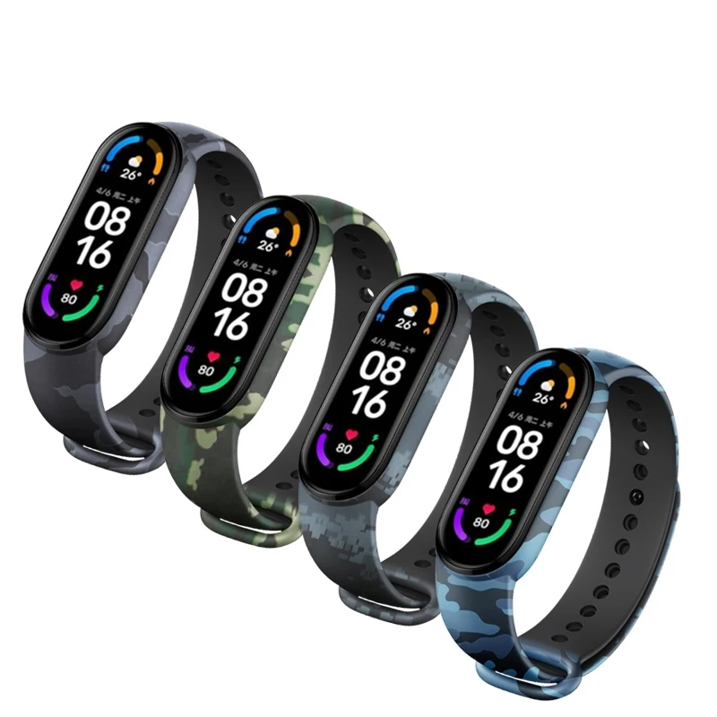

Ремешок Камуфляжный для Mi Band 7, Модный сменный водонепроницаемый браслет с рисунком
